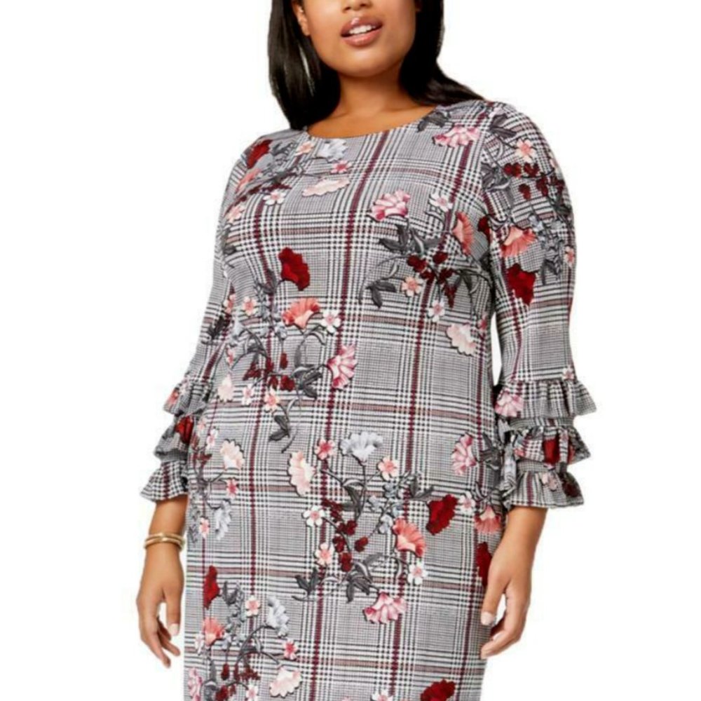 Alfani Printed Tiered Sleeves A-Line Casual Dress